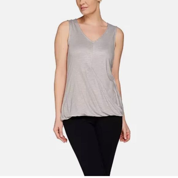 H by Halston Wrap Front Sleeveless Top - Picture 2 of 4